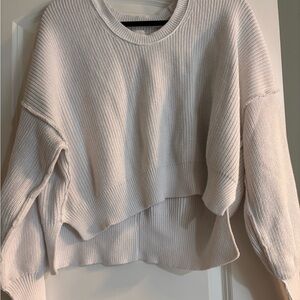 Aerie Cozy White Cropped Sweater